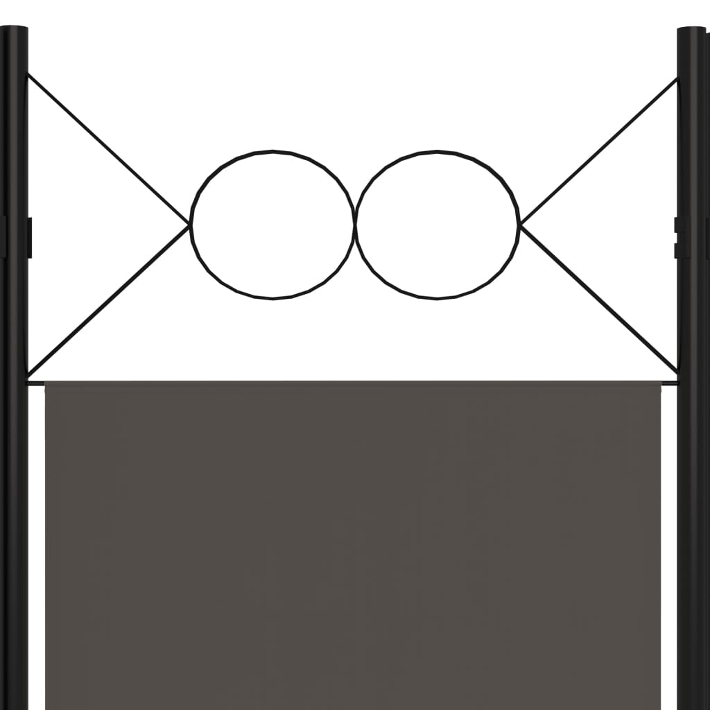 6-tlg. Raumteiler Anthrazit 240 x 180 cm