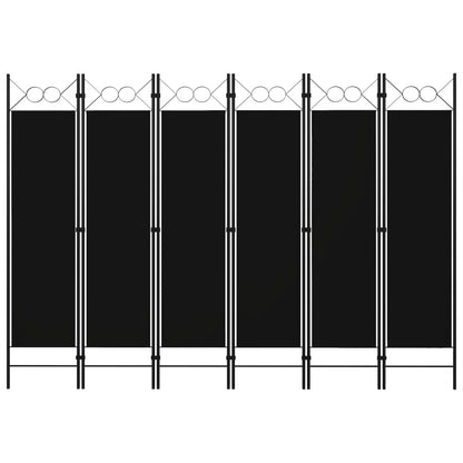 6-tlg. Raumteiler Schwarz 240 x 180 cm