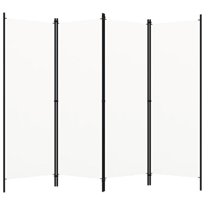 4-tlg. Raumteiler Weiß 200x180 cm