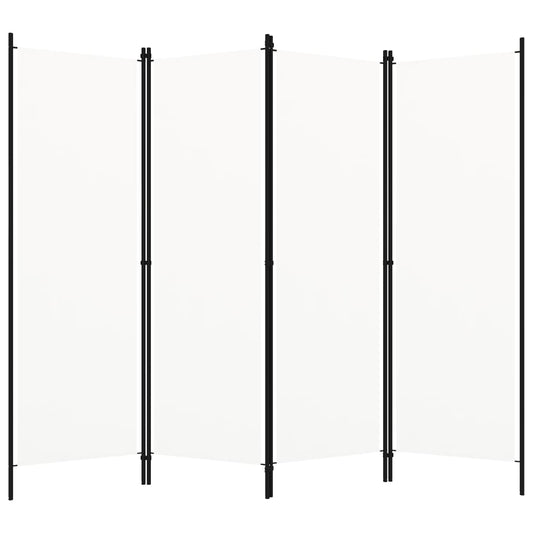 4-tlg. Raumteiler Weiß 200x180 cm