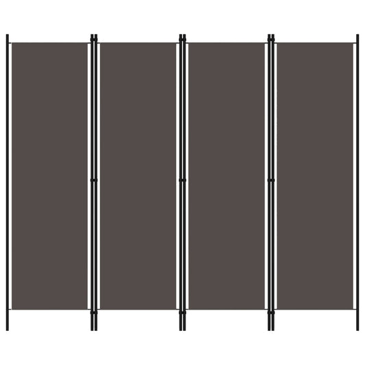 4-tlg. Raumteiler Anthrazit 200x180 cm