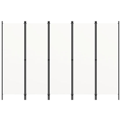 5-tlg. Raumteiler Weiß 250x180 cm