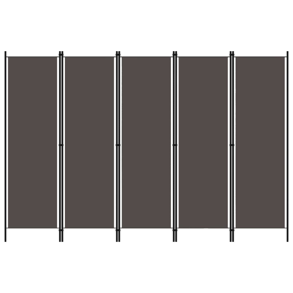 5-tlg. Raumteiler Anthrazit 250x180 cm