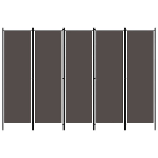 5-tlg. Raumteiler Anthrazit 250x180 cm