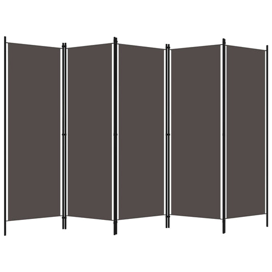 5-tlg. Raumteiler Anthrazit 250x180 cm