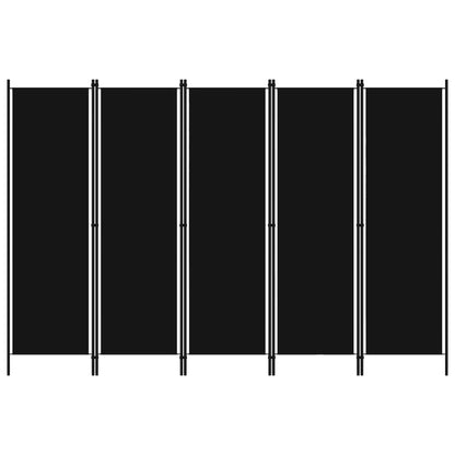 5-tlg. Raumteiler Schwarz 250x180 cm