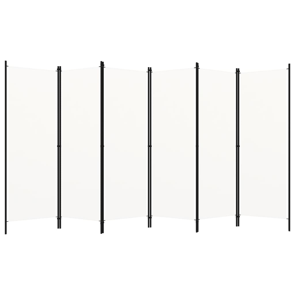 6-tlg. Raumteiler Weiß 300x180 cm