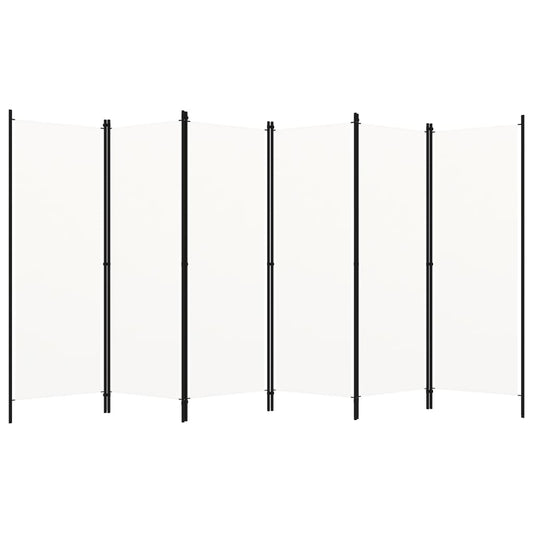 6-tlg. Raumteiler Weiß 300x180 cm