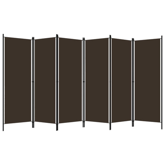 6-tlg. Raumteiler Braun 300x180 cm