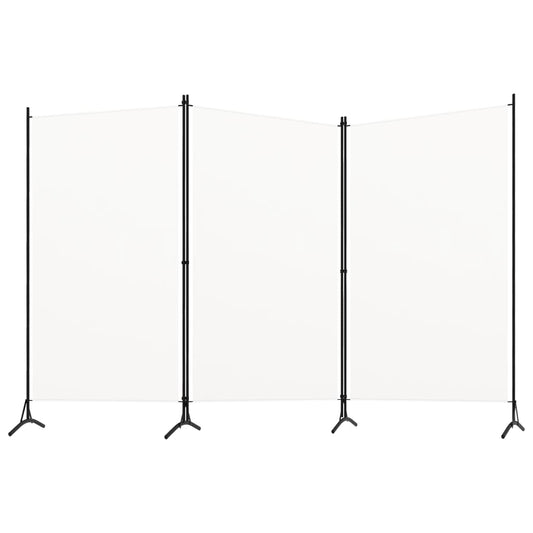 3-tlg. Raumteiler Weiß 260x180 cm Stoff
