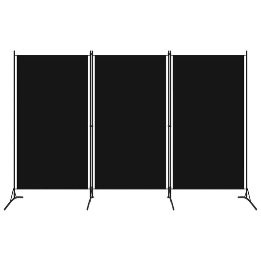 3-tlg. Raumteiler Schwarz 260x180 cm
