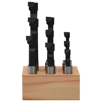 Bohrstangen 9 Stk. 12 mm im Holzsockel