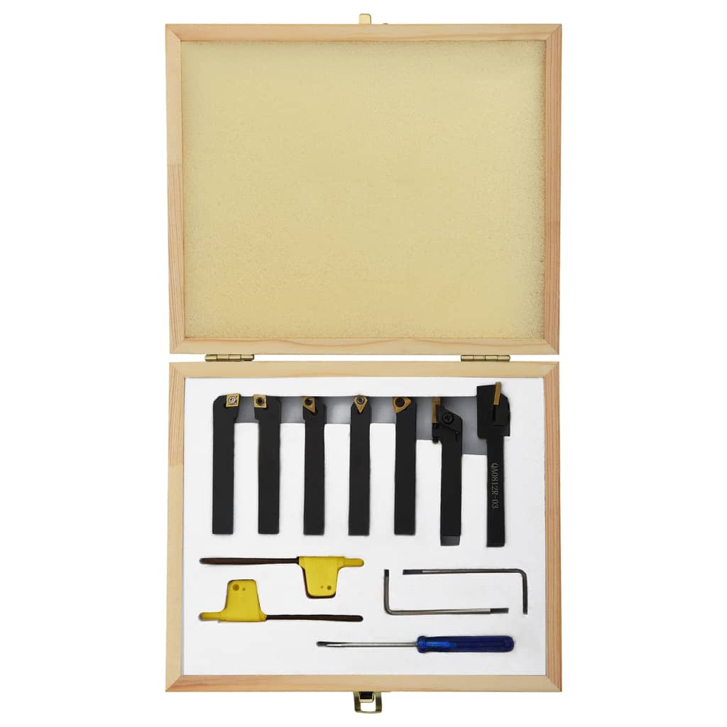 12-tlg. Drehmeißel-Set mit Wendeplatten 8x8 mm 70 mm