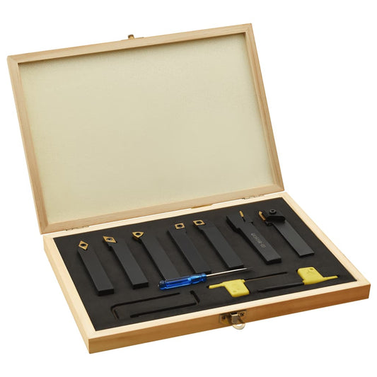 12-tlg. Drehmeißel-Set mit Wendeplatten 16x16 mm 100 mm