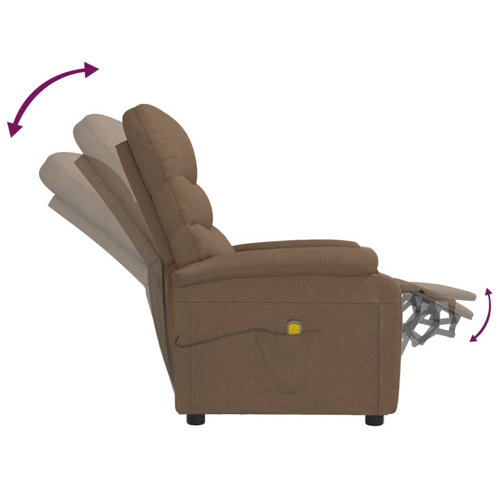 Massagesessel Braun Stoff