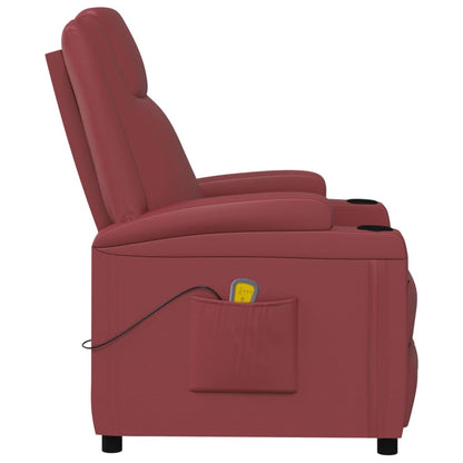 Massagesessel Weinrot Kunstleder