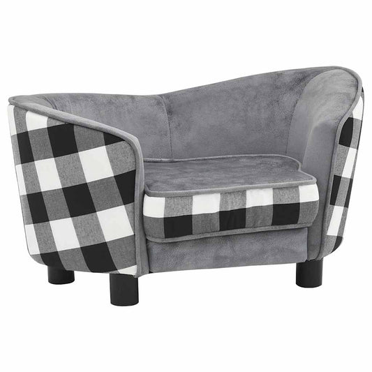 Hundesofa Grau 68x38x38 cm Plüsch