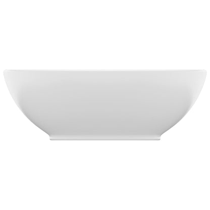 Luxuriöses Ovales Waschbecken Matt Weiß 40x33 cm Keramik