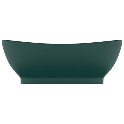 Luxus-Waschbecken Überlauf Matt Dunkelgrün 58,5x39cm Keramik