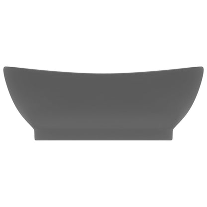 Luxus-Waschbecken Überlauf Matt Dunkelgrau 58,5x39cm Keramik