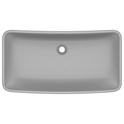 Luxus-Waschbecken Rechteckig Matt Hellgrau 71x38 cm Keramik