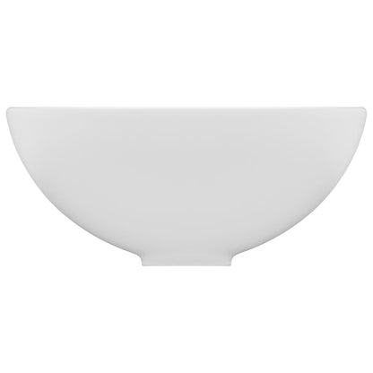 Luxus-Waschbecken Rund Matt Weiß 32,5x14 cm Keramik