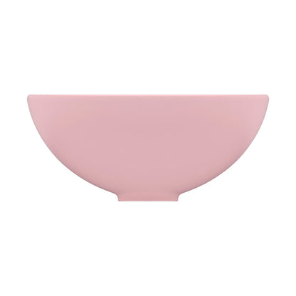 Luxus-Waschbecken Rund Matt Rosa 32,5x14 cm Keramik
