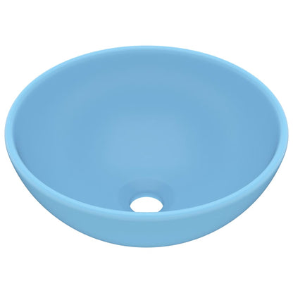 Luxus-Waschbecken Rund Matt Hellblau 32,5x14 cm Keramik