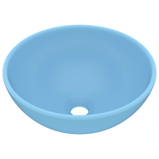 Luxus-Waschbecken Rund Matt Hellblau 32,5x14 cm Keramik