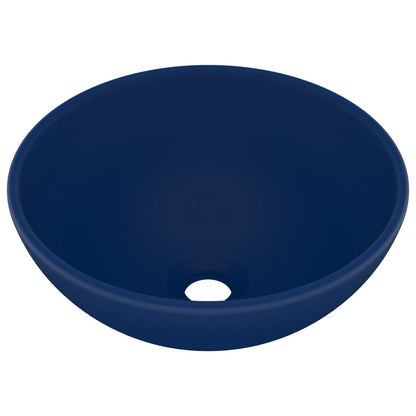 Luxus-Waschbecken Rund Matt Dunkelblau 32,5x14 cm Keramik