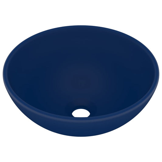 Luxus-Waschbecken Rund Matt Dunkelblau 32,5x14 cm Keramik