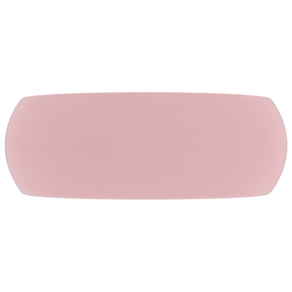 Luxuriöses Waschbecken Rund Matt Rosa 40x15 cm Keramik
