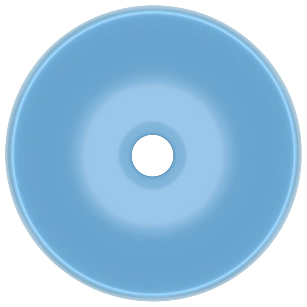Luxuriöses Waschbecken Rund Matt Hellblau 40x15 cm Keramik