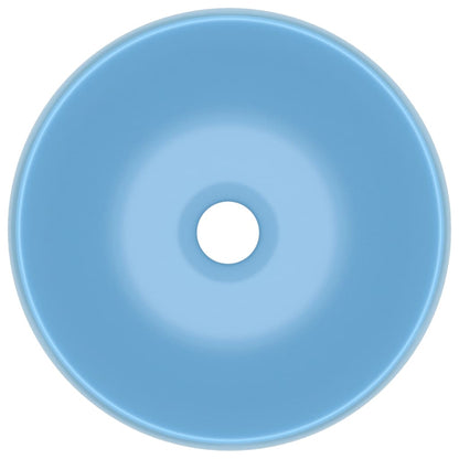 Luxuriöses Waschbecken Rund Matt Hellblau 40x15 cm Keramik