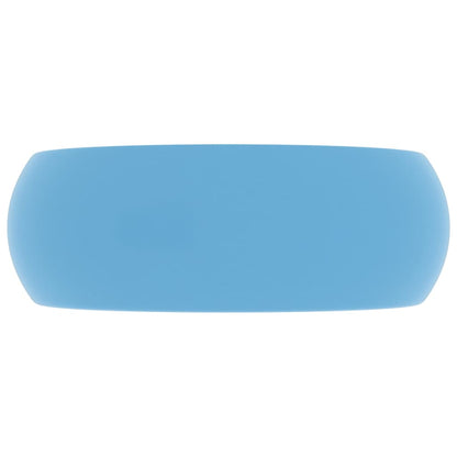 Luxuriöses Waschbecken Rund Matt Hellblau 40x15 cm Keramik