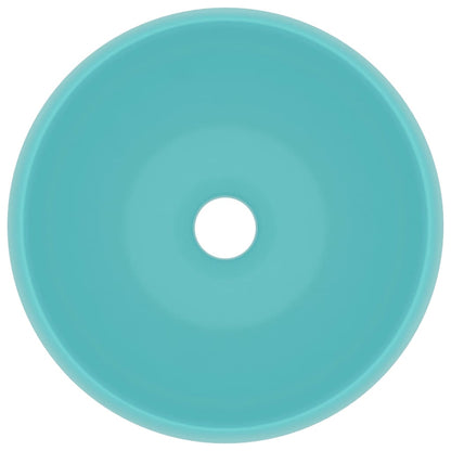 Luxuriöses Waschbecken Rund Matt Hellgrün 40x15 cm Keramik