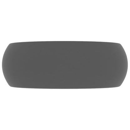 Luxuriöses Waschbecken Rund Matt Dunkelgrau 40x15 cm Keramik