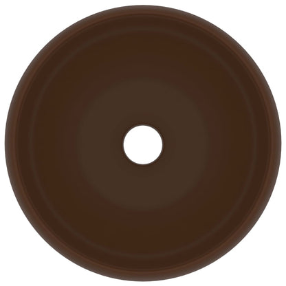 Luxuriöses Waschbecken Rund Matt Dunkelbraun 40x15 cm Keramik