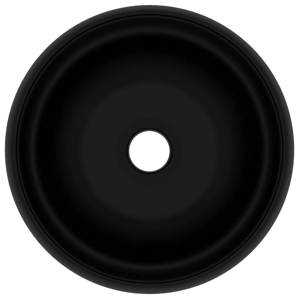 Luxuriöses Waschbecken Rund Matt Schwarz 40x15 cm Keramik