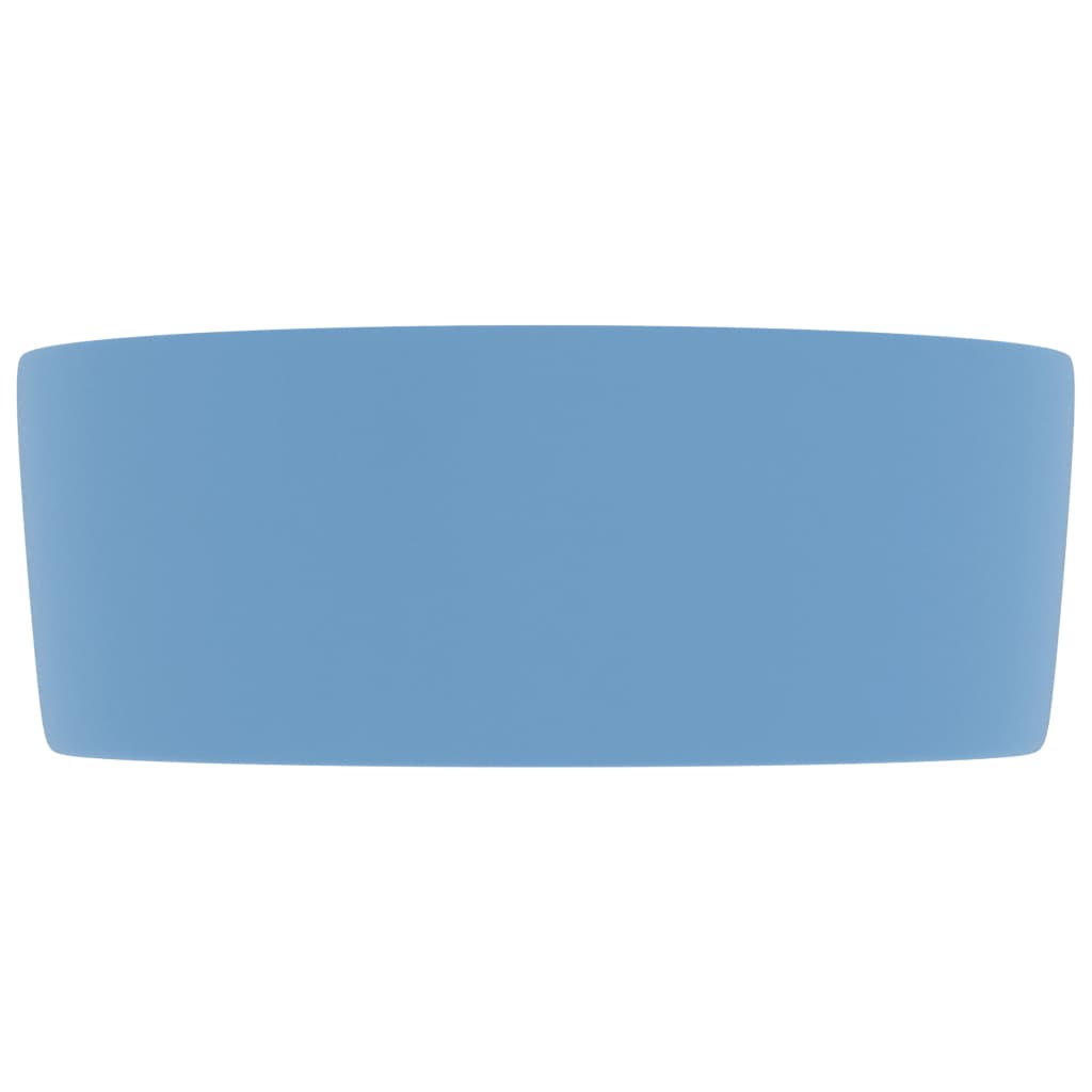 Luxuriöses Waschbecken Rund Matt Hellblau 40x15 cm Keramik