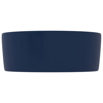 Luxuriöses Waschbecken Rund Matt Dunkelblau 40x15 cm Keramik