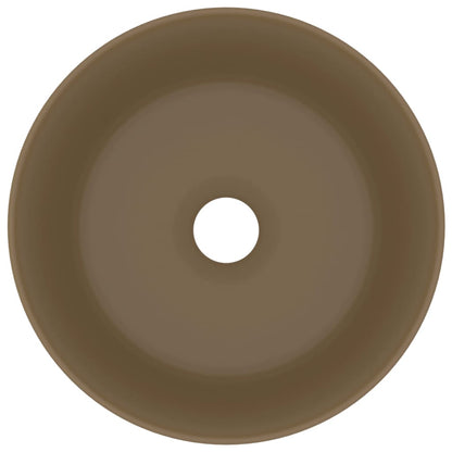 Luxuriöses Waschbecken Rund Matt Creme 40x15 cm Keramik