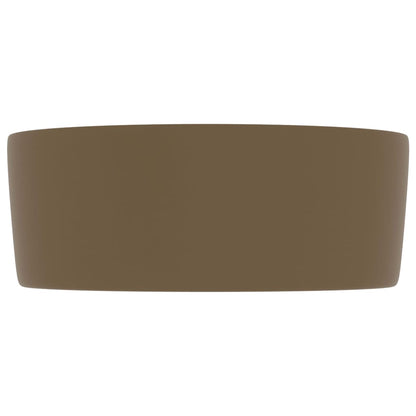 Luxuriöses Waschbecken Rund Matt Creme 40x15 cm Keramik