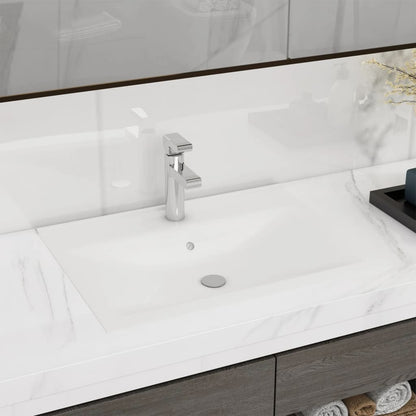 Luxus-Waschbecken mit Hahnloch Matt-Weiß 60x46 cm Keramik