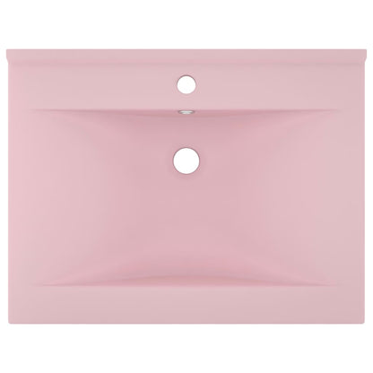 Luxus-Waschbecken mit Hahnloch Matt-Rosa 60x46 cm Keramik