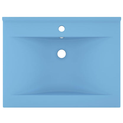 Luxus-Waschbecken mit Hahnloch Matt-Hellblau 60x46 cm Keramik