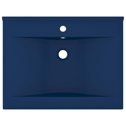 Luxus-Waschbecken mit Hahnloch Matt-Dunkelblau 60x46 cm Keramik