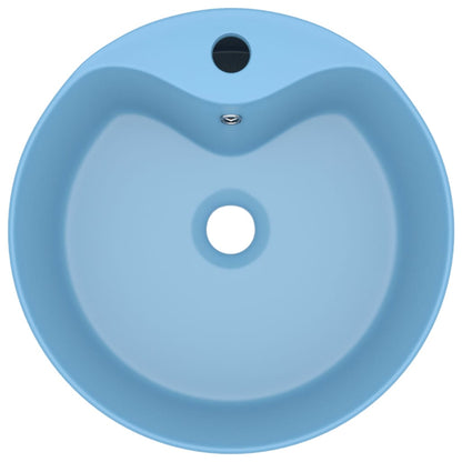 Luxus-Waschbecken mit Überlauf Matt Hellblau 36x13 cm Keramik