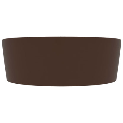 Luxus-Waschbecken mit Überlauf Matt Dunkelbraun 36x13cm Keramik