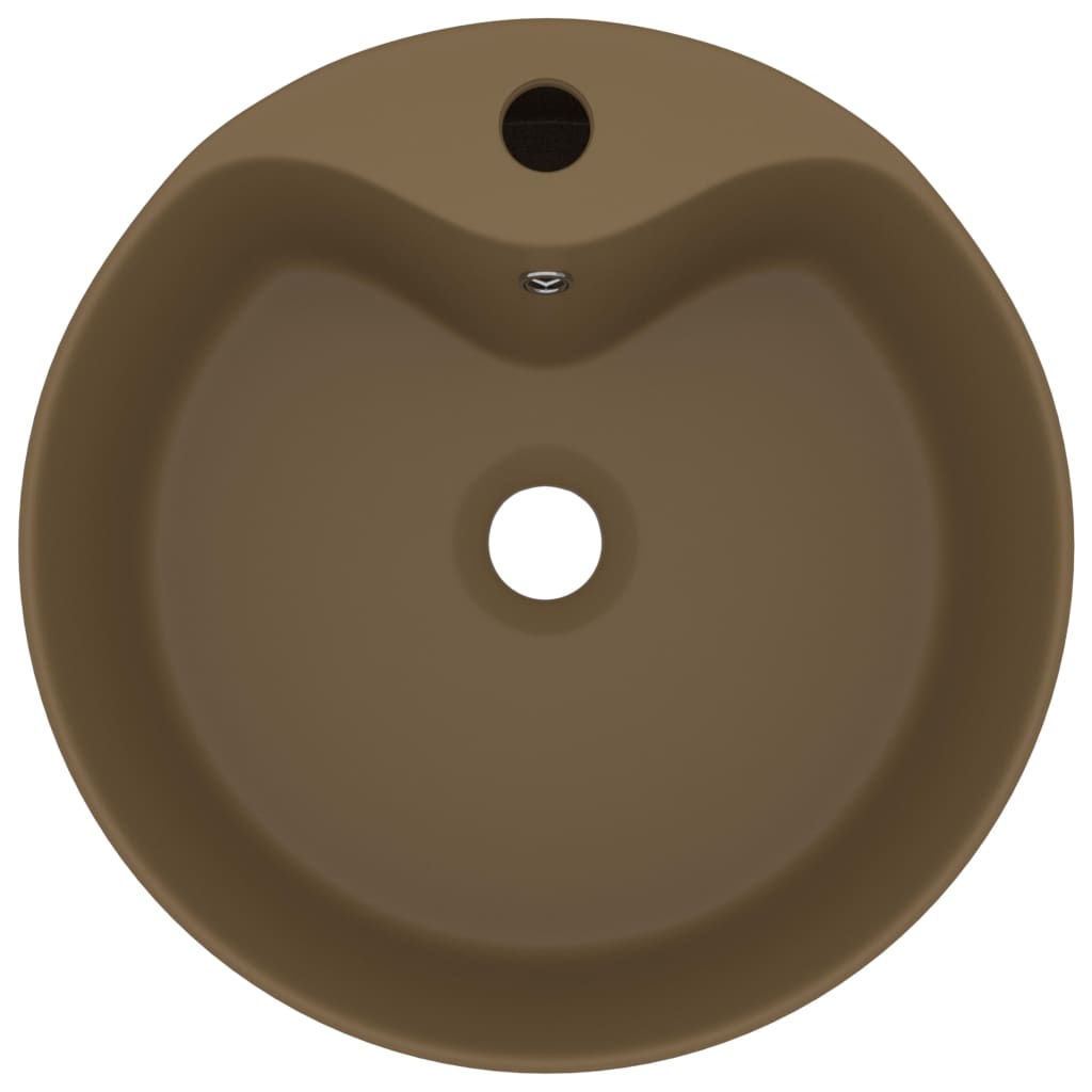 Luxus-Waschbecken mit Überlauf Matt Creme 36x13 cm Keramik